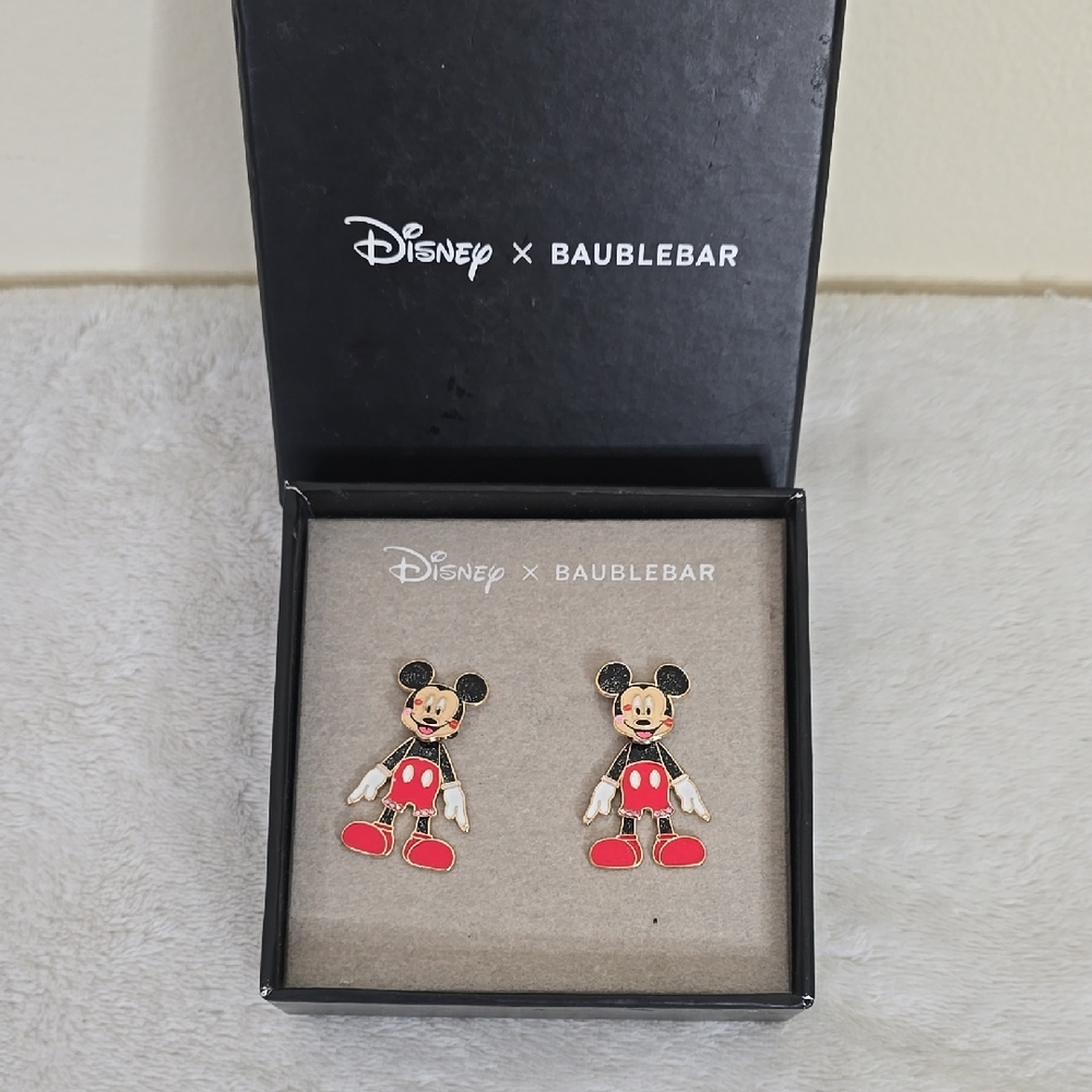 Disney x BAUBLEBAR Kissed Mickey Mouse 3D Drop Moveable Stud Earrings Jewelry
